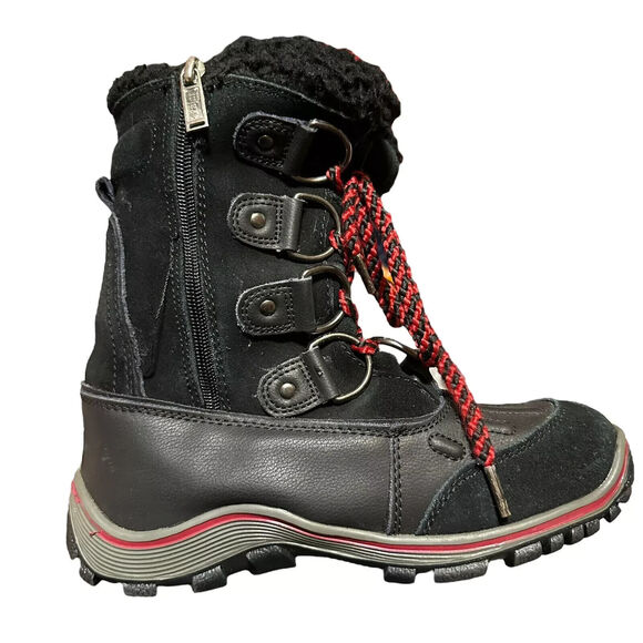 PAJAR CANADA BLACK WINTER SNOW SHERPA LINNED WATERPROOF BOOTS SZ 7 - Picture 3 of 4